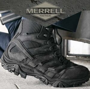 New Merrell Moab 2 8" Tactical Waterproof Side-Zip Black Boot